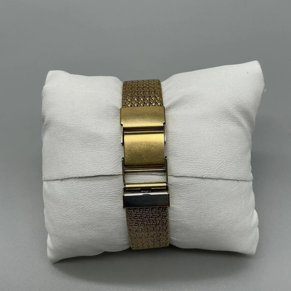 Vintage Seiko Quartz Mens Watch 25mm Gold Tone Mesh 5Y30-5B49 New Battery 7.75